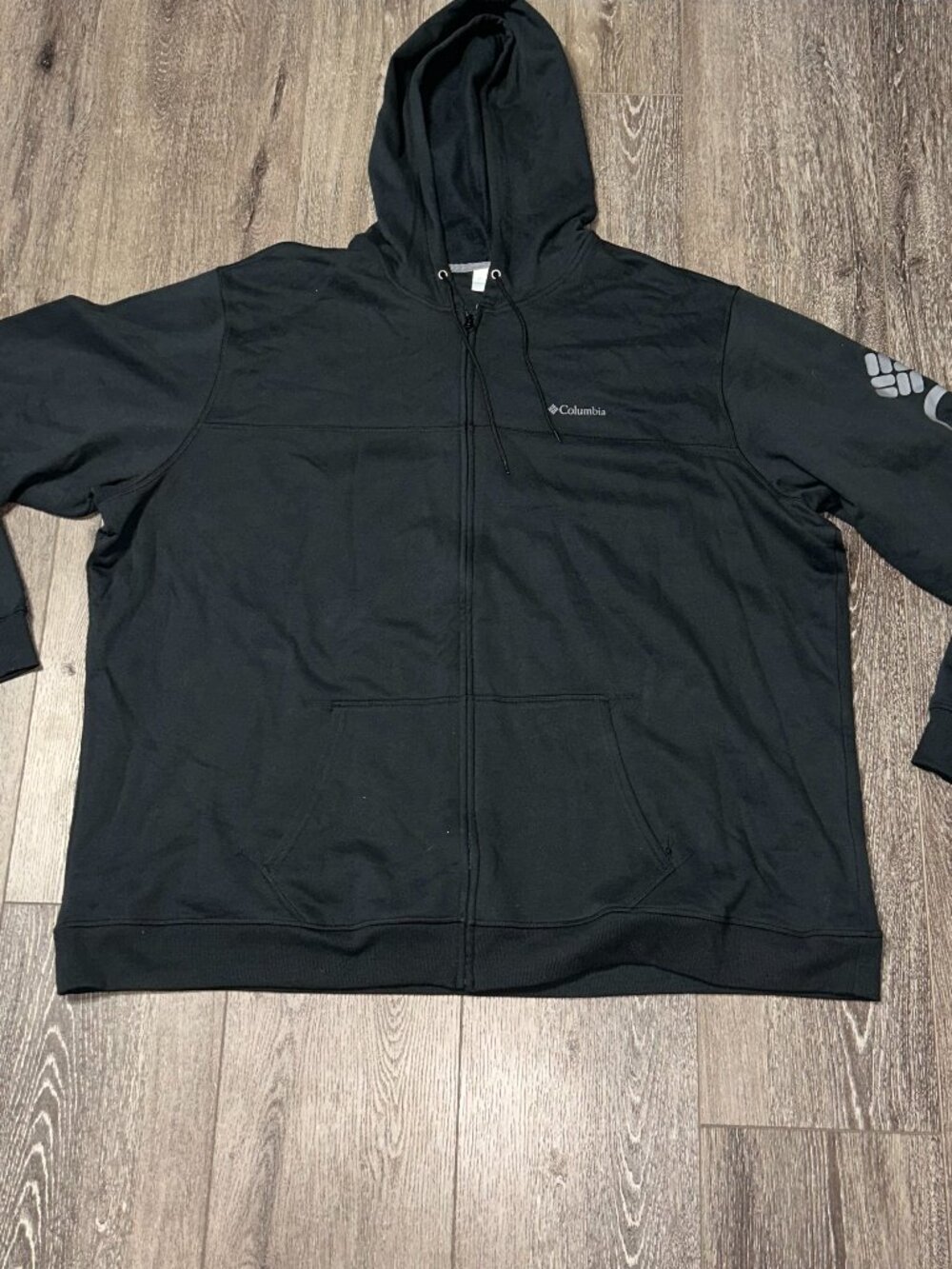 Columbia Full Zip Hoodie Jacket Logo Activewear Casual Black Mens Size 5XT